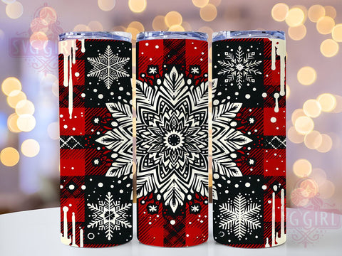 Snowflake Tumbler Wrap, Winter Christmas Design, 20oz Sublimation PNG, Digital Download, Glitter Snowflake Tumbler, Holiday Decor, Skinny Tumbler Wrap Sublimation SvggirlplusArt 