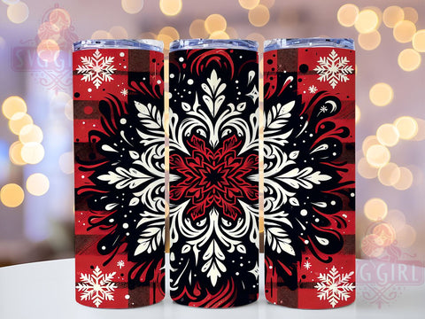 Snowflake Tumbler Wrap, Winter Christmas Design, 20oz Sublimation PNG, Digital Download, Glitter Snowflake Tumbler, Holiday Decor, Skinny Tumbler Wrap Sublimation SvggirlplusArt 