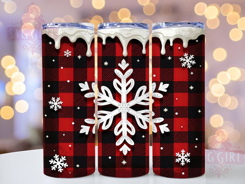 Snowflake Tumbler Wrap, Winter Christmas Design, 20oz Sublimation PNG, Digital Download, Glitter Snowflake Tumbler, Holiday Decor, Skinny Tumbler Wrap Sublimation SvggirlplusArt 