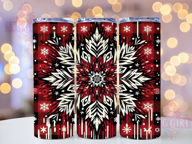 Snowflake Tumbler Wrap, Winter Christmas Design, 20oz Sublimation PNG, Digital Download, Glitter Snowflake Tumbler, Holiday Decor, Skinny Tumbler Wrap Sublimation SvggirlplusArt 