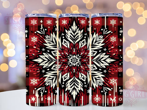 Snowflake Tumbler Wrap, Winter Christmas Design, 20oz Sublimation PNG, Digital Download, Glitter Snowflake Tumbler, Holiday Decor, Skinny Tumbler Wrap Sublimation SvggirlplusArt 