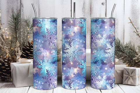 Snowflake Tumbler Wrap | Winter Sublimation PNG Sublimation B Renee Design 