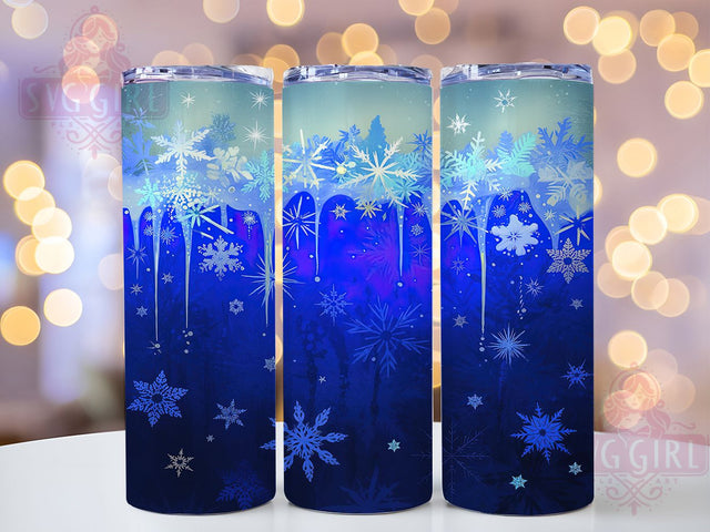 Snowflake Winter Christmas Tumbler, Seamless Winter Snow, Winter Tumbler, 20Oz Wrap Design, Christmas Sublimation, Snowflake Pattern Art, Winter Holiday Design Sublimation SvggirlplusArt 