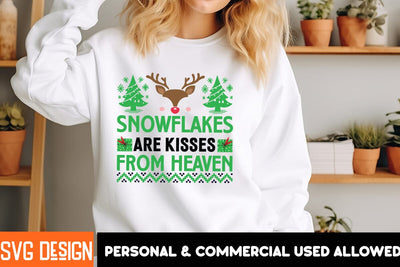 Snowflakes Are Kisses From Heaven SVG Cut File, Christmas SVG Cut File, Christmas Sublimation Design PNG, Christmas Sublimation ,Christmas Sublimation Bundle SVG BlackCatsMedia 
