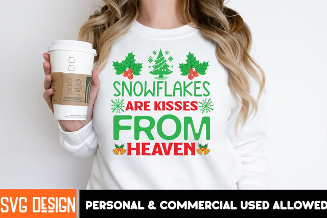Snowflakes Are Kisses From Heaven SVG Cut File,Christmas SVG Cut File, Christmas Sublimation Design PNG, Christmas Sublimation ,Christmas Sublimation Bundle SVG BlackCatsMedia 