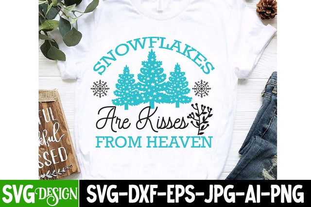 Snowflakes Are Kisses From Heaven SVG Design, Christmas SVG Design,Christmas SVgs,Christmas Sublimation PNG,Merry Christmas SVG SVG BlackCatsMedia 