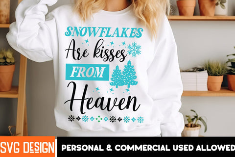 Snowflakes Are Kisses From Heaven SVG Design,,Christmas SVG ,Christmas SVG Design, Christmas SVG Bundle,Farmhouse Christmas SVG,Funny Christmas SVG Design SVG BlackCatsMedia 