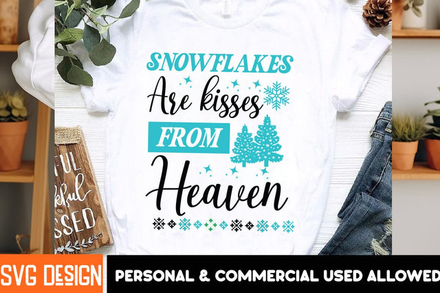 Snowflakes Are Kisses From Heaven SVG Design,,Christmas SVG ,Christmas SVG Design, Christmas SVG Bundle,Farmhouse Christmas SVG,Funny Christmas SVG Design SVG BlackCatsMedia 