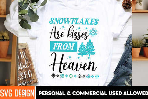 Snowflakes Are Kisses From Heaven SVG Design,,Christmas SVG ,Christmas SVG Design, Christmas SVG Bundle,Farmhouse Christmas SVG,Funny Christmas SVG Design SVG BlackCatsMedia 