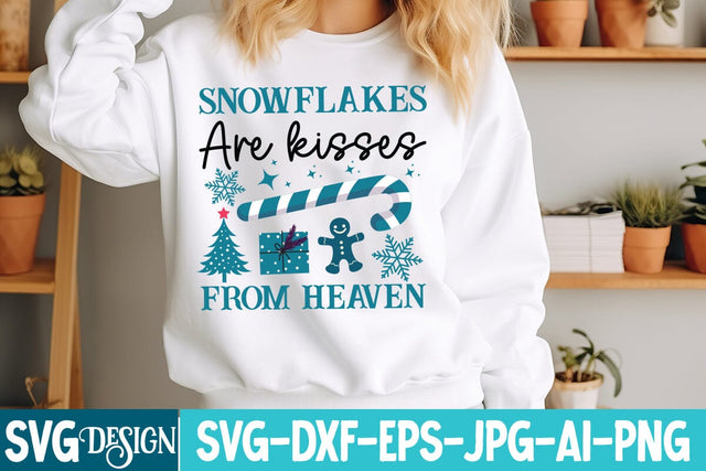 Snowflakes Are Kisses From Heaven SVG Design,Christmas SVG Design,Christmas SVG,hristmas Retro SVG Design,Christmas t-Shirt Design,Christmas sublimation Design png SVG BlackCatsMedia 