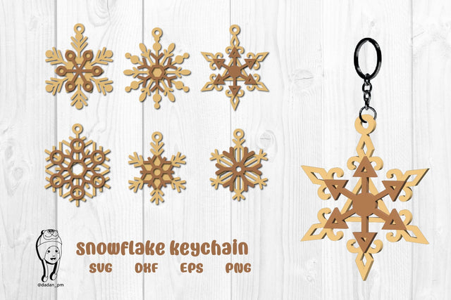Snowflakes keychain laser cut svg SVG dadan_pm 