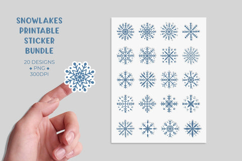 Snowflakes sticker bundle. Winter stickers printable Sublimation LaBelezoka 