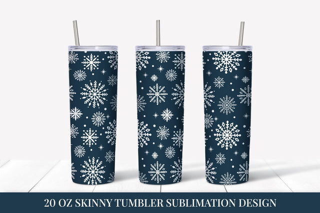 Snowflakes tumbler sublimation wrap. Winter tumbler design Sublimation LaBelezoka 