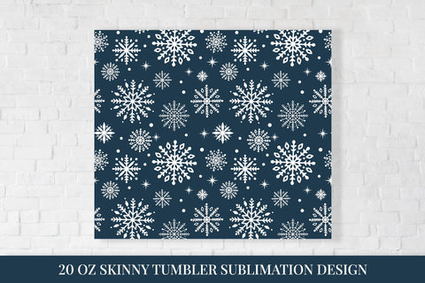 Snowflakes tumbler sublimation wrap. Winter tumbler design Sublimation LaBelezoka 