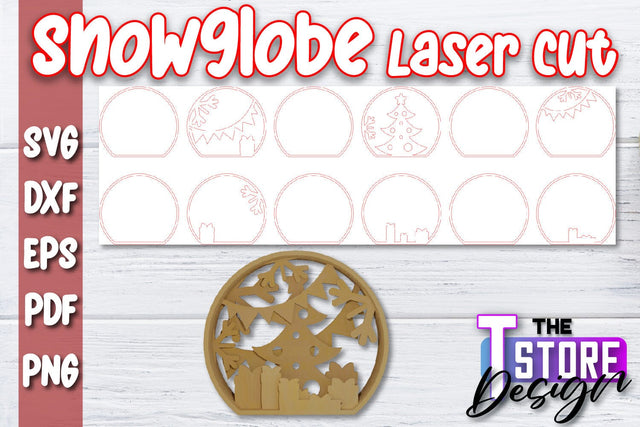 Snowglobe | Christmas Ornament | 3D Snowglobe | Multi-Layered Design | CNC File SVG The T Store Design 