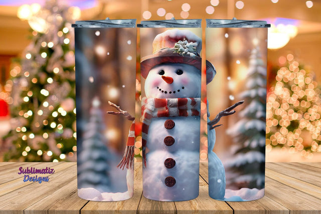Snowman 20 oz Tumbler Wrap Design | 20 oz Skinny Tumbler Wrap Sublimation Christmas Design Sublimation Sublimatiz Designs 
