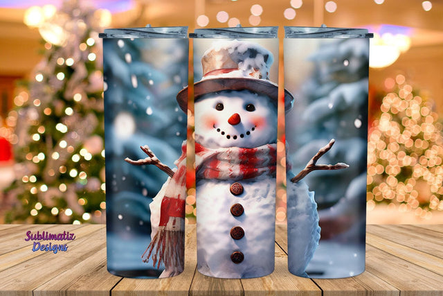 Snowman 20 oz Wrap Christmas Design | 20 oz Skinny Tumbler Wrap Sublimation Christmas Design Sublimation Sublimatiz Designs 