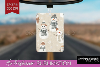 Snowman Air Freshener PNG - Cute Christmas PNG Sublimation Sublimation OrangeBrushStudio 