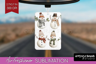 Snowman Air Freshener PNG - Cute Christmas PNG Sublimation Sublimation OrangeBrushStudio 