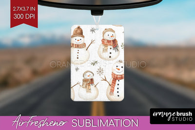 Snowman Air Freshener PNG - Cute Christmas PNG Sublimation Sublimation OrangeBrushStudio 