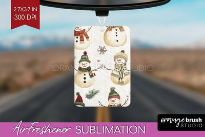 Snowman Air Freshener PNG - Cute Christmas PNG Sublimation Sublimation OrangeBrushStudio 
