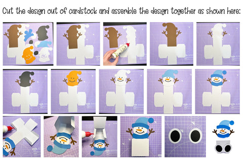 Snowman belly box / Treat box design. SVG Digital Gems 