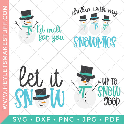Snowman Bundle SVG Hey Let's Make Stuff 