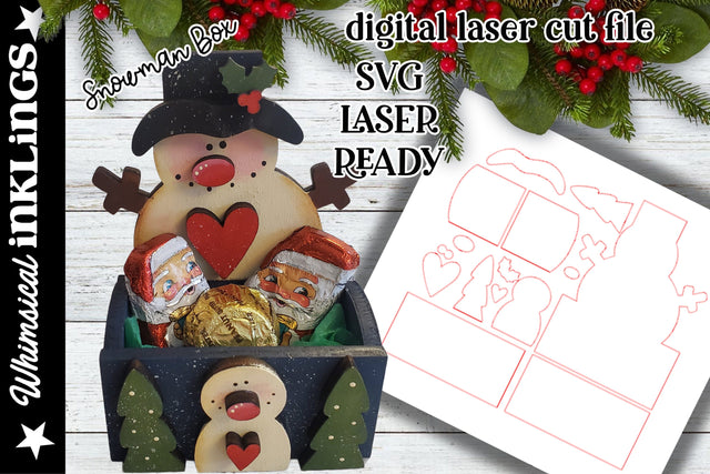 Snowman Candy Box SVG SVG Whimsical Inklings 