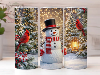 Snowman Cardinals 20oz Tumbler, Snowman Cardinals, Snowman Cardinal, Cardinal Tumbler, Snowman Tumbler, Cardinal PNG, Winter Cardinal, 20oz Tumbler Wrap Sublimation Lara' s Designs 