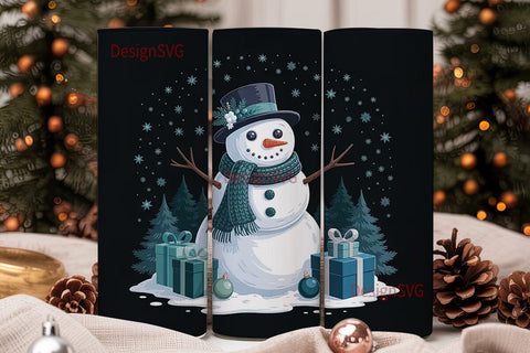 Snowman Christmas 20oz Tumbler Wrap Sublimation DesignSVG 