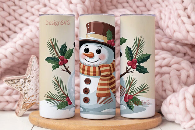 Snowman Christmas 20oz Tumbler Wrap Sublimation DesignSVG 