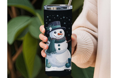 Snowman Christmas 20oz Tumbler Wrap Sublimation DesignSVG 