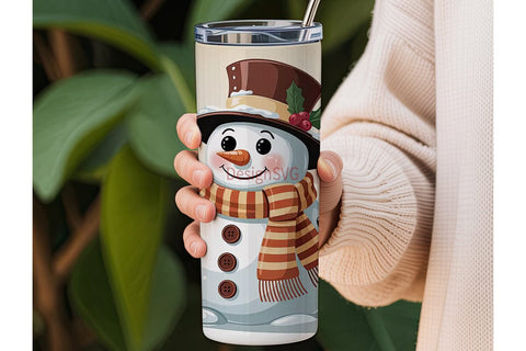 Snowman Christmas 20oz Tumbler Wrap Sublimation DesignSVG 
