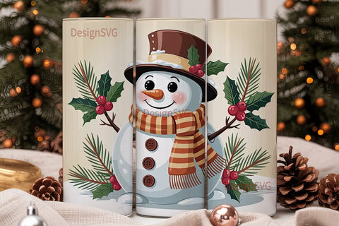Snowman Christmas 20oz Tumbler Wrap Sublimation DesignSVG 