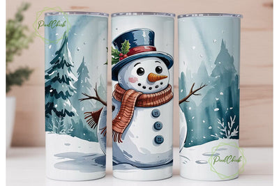 Snowman Christmas 20oz Tumbler Wrap Sublimation PixelChick 