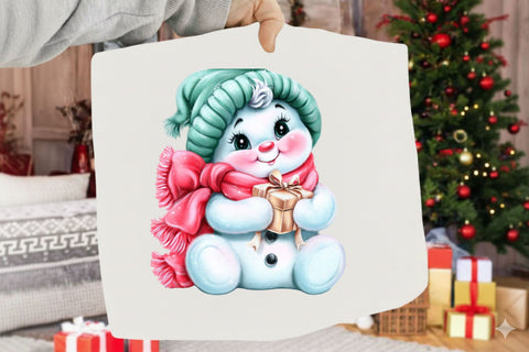 Snowman Christmas Clipart PNG Bundle Sublimation SVGArt 
