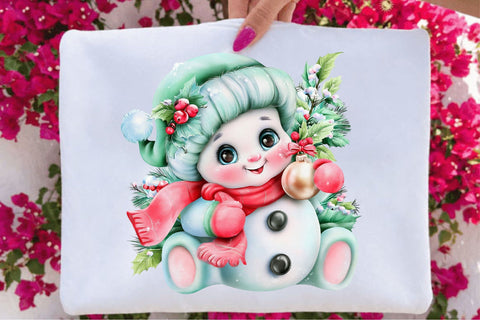 Snowman Christmas Clipart PNG Bundle Sublimation SVGArt 