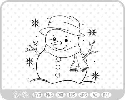 Snowman Christmas Festive SVG DottieDigitals 