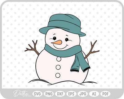 Snowman Christmas Festive SVG DottieDigitals 