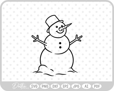 Snowman Christmas Festive SVG DottieDigitals 