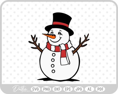 Snowman Christmas Festive SVG DottieDigitals 