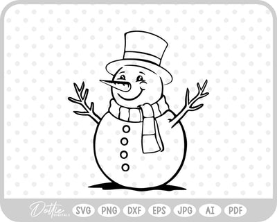 Snowman Christmas Festive SVG DottieDigitals 