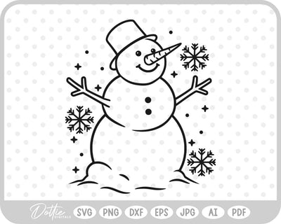 Snowman Christmas Festive SVG DottieDigitals 
