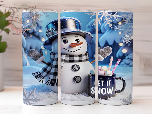 Snowman Christmas Snowflake Tumbler, Winter Snowflake Wrap, Christmas Snowman Sublimation, 20oz Holiday Tumbler, Festive Snowflake Art, Seasonal Snowman Mug, Whimsical Winter Cup Sublimation Lara' s Designs 