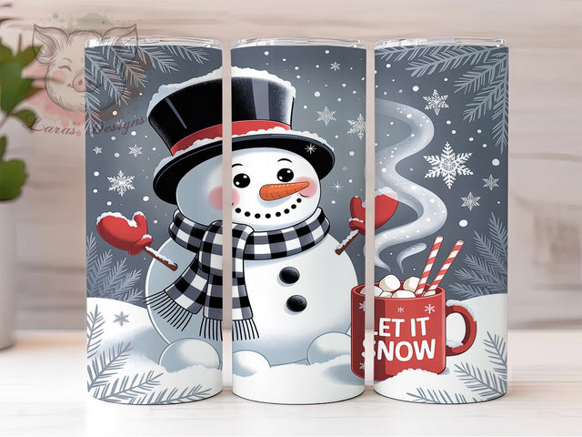 Snowman Christmas Snowflake Tumbler, Winter Snowflake Wrap, Christmas Snowman Sublimation, 20oz Holiday Tumbler, Festive Snowflake Art, Seasonal Snowman Mug, Whimsical Winter Cup Sublimation Lara' s Designs 