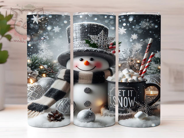 Snowman Christmas Snowflake Tumbler, Winter Snowflake Wrap, Christmas Snowman Sublimation, 20oz Holiday Tumbler, Festive Snowflake Art, Seasonal Snowman Mug, Whimsical Winter Cup Sublimation Lara' s Designs 