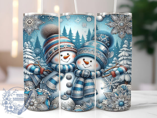 Snowman Christmas Sublimation Tumbler, Christmas Tumbler, Snowman Design, 20oz Wrap, Holiday Gifts, Sublimation Design, Winter Decor, Cute Drinkware Sublimation ToriDesigns 