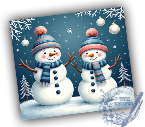 Snowman Christmas Sublimation Tumbler, Christmas Tumbler, Snowman Design, 20oz Wrap, Holiday Gifts, Sublimation Design, Winter Decor, Cute Drinkware Sublimation ToriDesigns 
