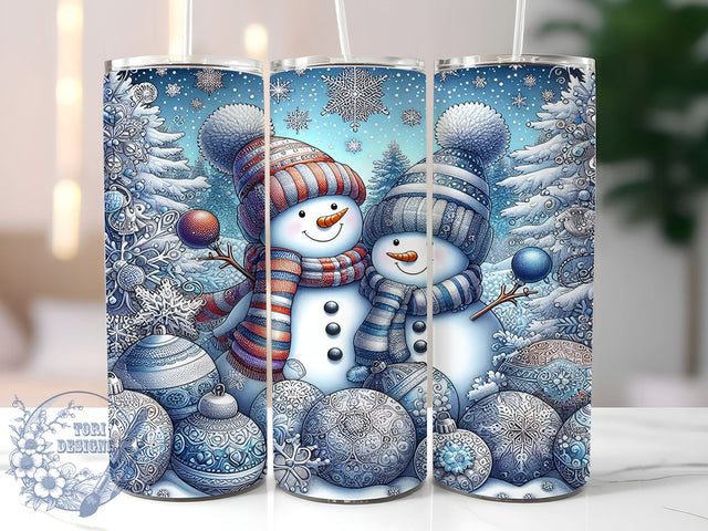 Snowman Christmas Sublimation Tumbler, Christmas Tumbler, Snowman Design, 20oz Wrap, Holiday Gifts, Sublimation Design, Winter Decor, Cute Drinkware Sublimation ToriDesigns 