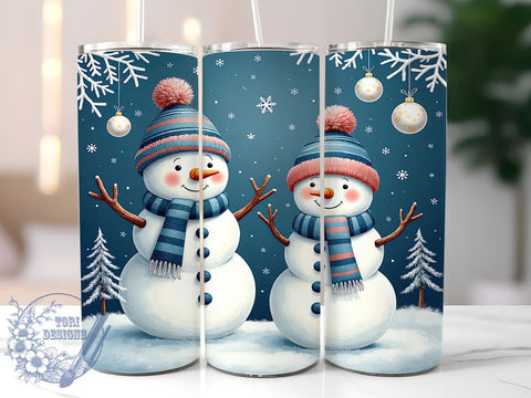 Snowman Christmas Sublimation Tumbler, Christmas Tumbler, Snowman Design, 20oz Wrap, Holiday Gifts, Sublimation Design, Winter Decor, Cute Drinkware Sublimation ToriDesigns 